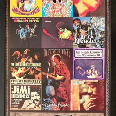 26" X 38.25" Jimmy Hendrix Poster Print On Board