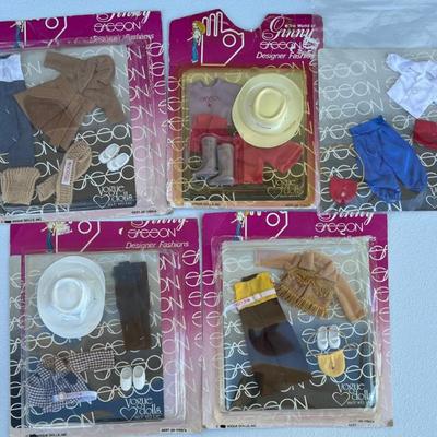 (5) Vintage Vogue Ginny Dolls Outfits And Accessories - (4) New In Package