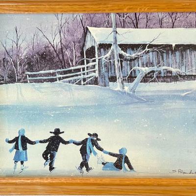 Steve Polomchak Canvas Print With Oak Frame
