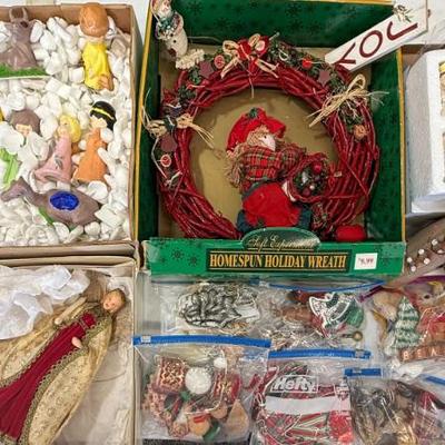 Vintage Holiday Decor - Nativity Set, Transpac Nativity Set IOB, Ornaments, MCM Tree Topper, And More