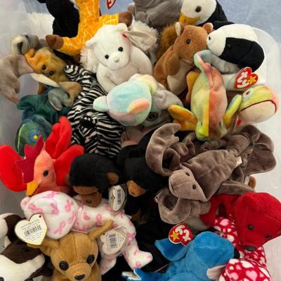 Large Tote Of Assorted TY Beanie Babies