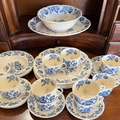 Partial Set Of Windsor Ware By Johnson Brothers England Blue Floral China
