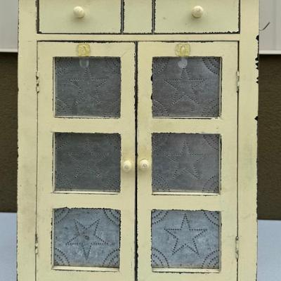 Wood Painted Metal Front Counter Top Storage With Drawer