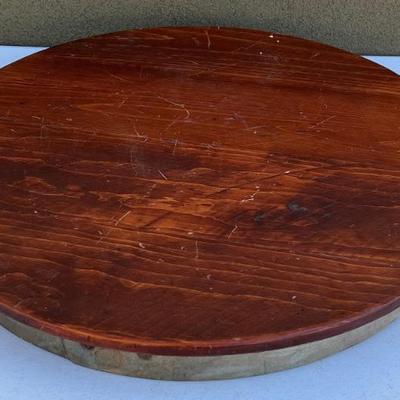 Vintage 23.5" Solid Wood Lazy Susan - Triangle Oshkosh USA