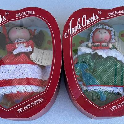 (2) Vintage Apple Cheeks Collectable Dolls In Box - Miss Mary Mcintosh And Ellen Empire