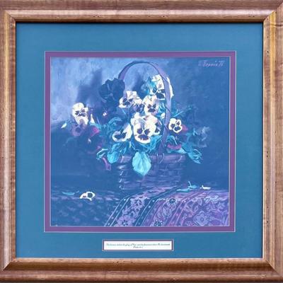 Pslam 19:1 Floral Print In Custom Wood Frame With Glass Front