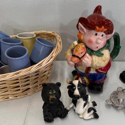 Assorted Ceramic And Resin Figurines And Pots - Signature Home Collection Cookie Jar (as Is), Ceramic Roosters