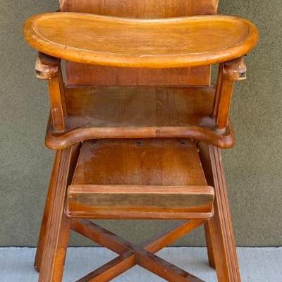 Antique Solid Wood High Chair