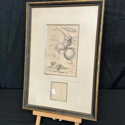 Framed Etching Attributed to Salvador Dalí | Abstract Composition | Pencil Numbered and Dated 1963