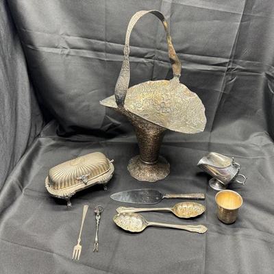 Vintage Silver Plate Tableware Lot | EPBM Marked Pieces, Ornate Utensils & Serving Items