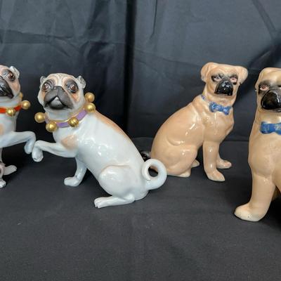 Rudolf Kämmer of Volkstedt Porcelain Pugs & Victorian Ceramic Pug Pair