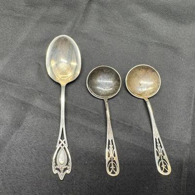 Sterling Silver Spoons | Whiting & English Hallmarked | Ornate Pattern | 100g Total Weight 