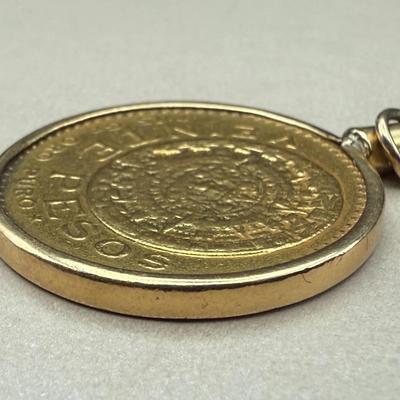 1921 Mexican 20 Pesos Gold Coin Pendant | .900 Fine Gold | 14K Mount | 15g Oro Puro