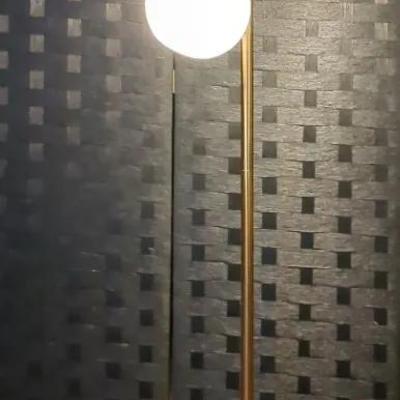 Gold Tone Floor Lamp with Glass Globes (Heavy, newer manufacture)