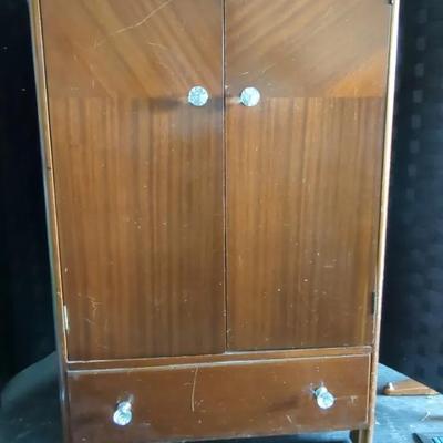 Small Antique Wardrobe 28 .5" W X 48.25" H X 16.5" D 
