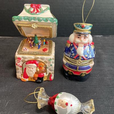 Music Box Ornaments & Candy Santa Ornament 