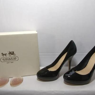 Coach "Buffy" Black Patent Leather Pumps 8.5 M Width