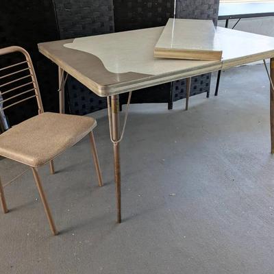 Formica Top Mid Century Dining Table, with One Chair 