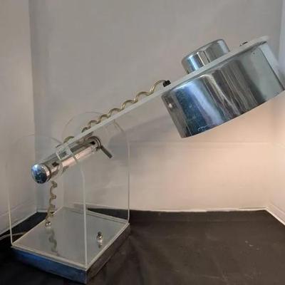 Lucite and Chrome Tilting Desk Lamp 