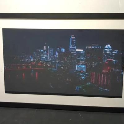 Austin Night Skyline Photo, Framed 