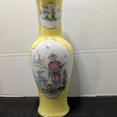 Tall Chinese Chinoiserie Porcelain Vase