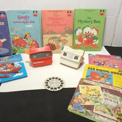 Disney Books  View Masters (2) & (3 ) 45 Records 