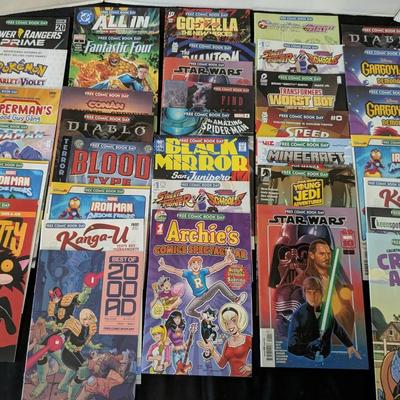 Free Comic Book Day Comics  Incl Archies Toy Box Kanga U Star Wars  & More 