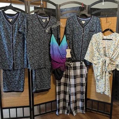 Plus-Size and XL Pajamas, 22W Swimsuit and One-Size-Fits Cover Robe (All New with Tags)