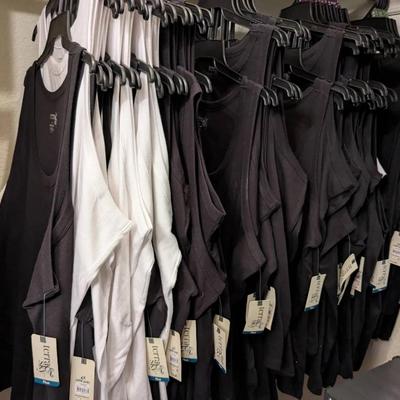 Terrace Sky Ribbed Tanks  4x ,3x, 2x 1x Women's Plus Mostly Black But Some White