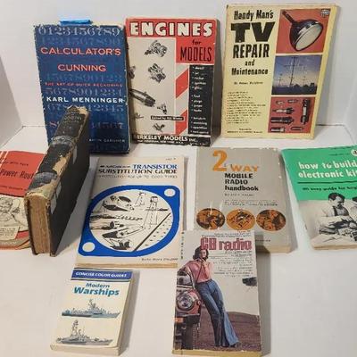 1867 Chemistry Book, Assorted Vintage Mechanical, Tool, Radio And TV Books