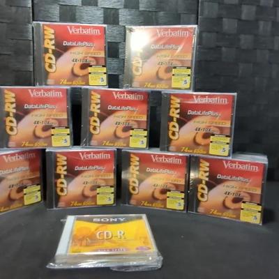 9 New Package Of  5 CD RW  Verbatim 4x-10x Speed CDs And 1CD-R  Package Of 2