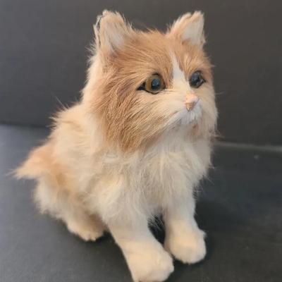 Vintage Real Fur (Probably Rabbit?) Kitten With Glass Eyes
