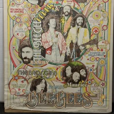 vintage coloring poster of the Bee Gees from the 1970s. 