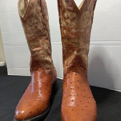 Pair of Full Quill Ostrich Boots, by Mens Innovation Boots 