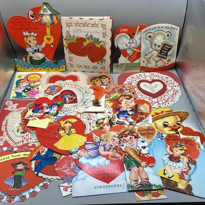 Vintage Valentines (there Is Writing On The Backs/inside Of Most Of Them)