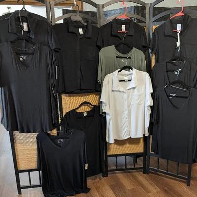 XL and Plus-Size Button Down Terry Cloth Tops and V-Necks (All New)