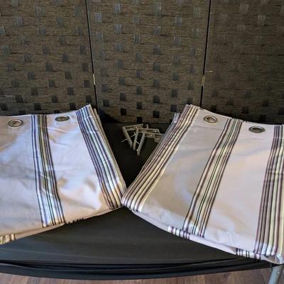 Black Out Grommet Curtains Very Heavy 96"X 70" (2) With Bracket For Pole/Rod 