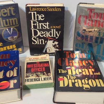 Hard Cover Novels - Tom Clancy, Robert Ludlum, Leon Uris, Etc