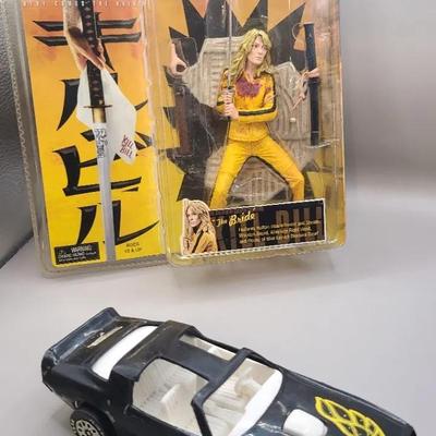 Vintage T-top 1970s Firebird Trans-Am Toy And Kill Bill Movie Figurine