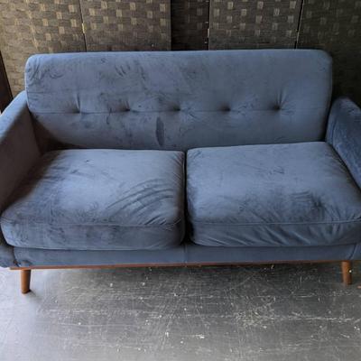 Blue Velvet Two Seater Sofa