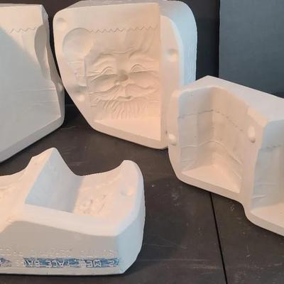 Vintage Plaster Molds For Face Bags - Scioto Ceramic - Santa, Grumpy, Grinny