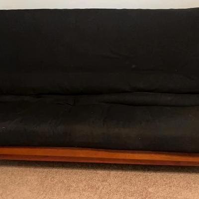 Black Solid Wood Futon