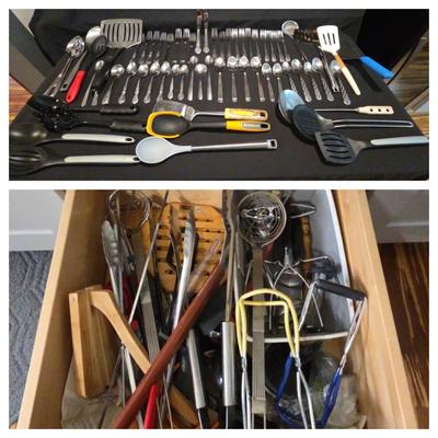 Mixed Kitchen Utensils & Flatware Featuring Calphalon, Knox, Dexter & More
