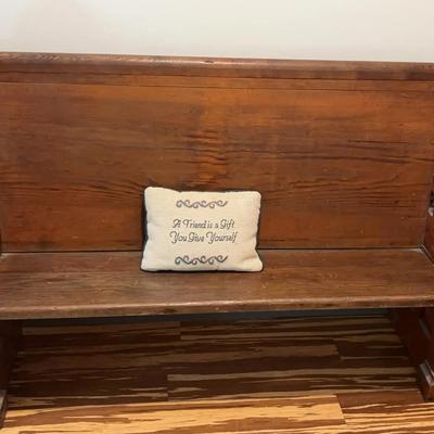Antique Solid Wood Church Pew