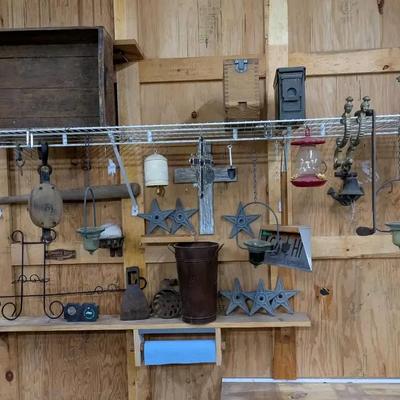 Vintage Pulley, Cast Iron Stars & More