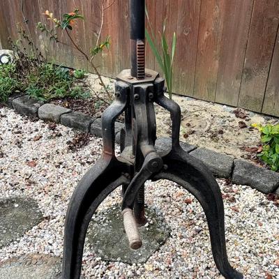 Cast Iron Adjustable Table Base with Crank Mechanism