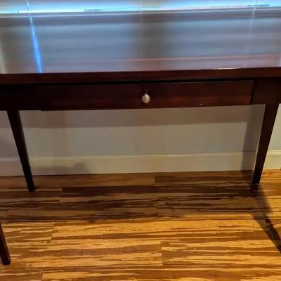 Wood Inlay Desk with Single Drawer