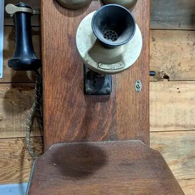 Antique Western Electric Wall Telephone with Hand Crank
