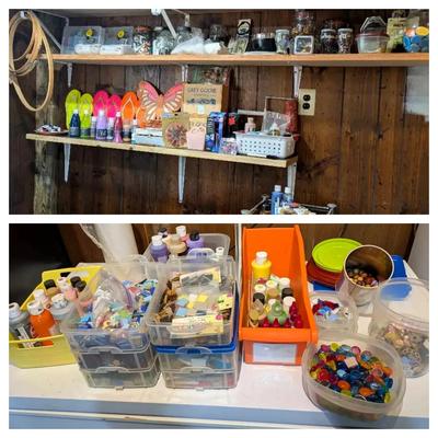 Extensive Art & Craft Supply Collection with Acrylics, Tiles & Beads