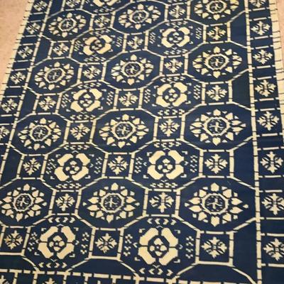 Blue & White Patterned Rug